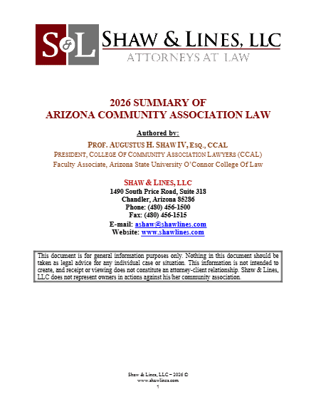Shaw & Lines 2026 Arizona association law summary